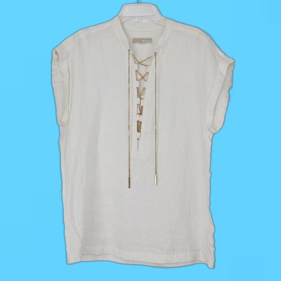 MICHAEL KORS Linen Top - with Chain Detail - Picture 12 of 15
